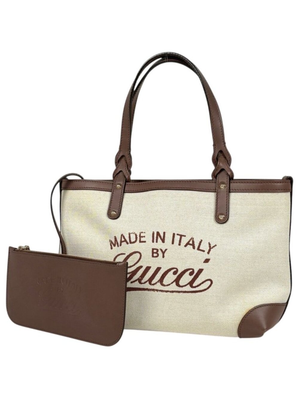 Gucci Tote Craft Canvas Beige Brown